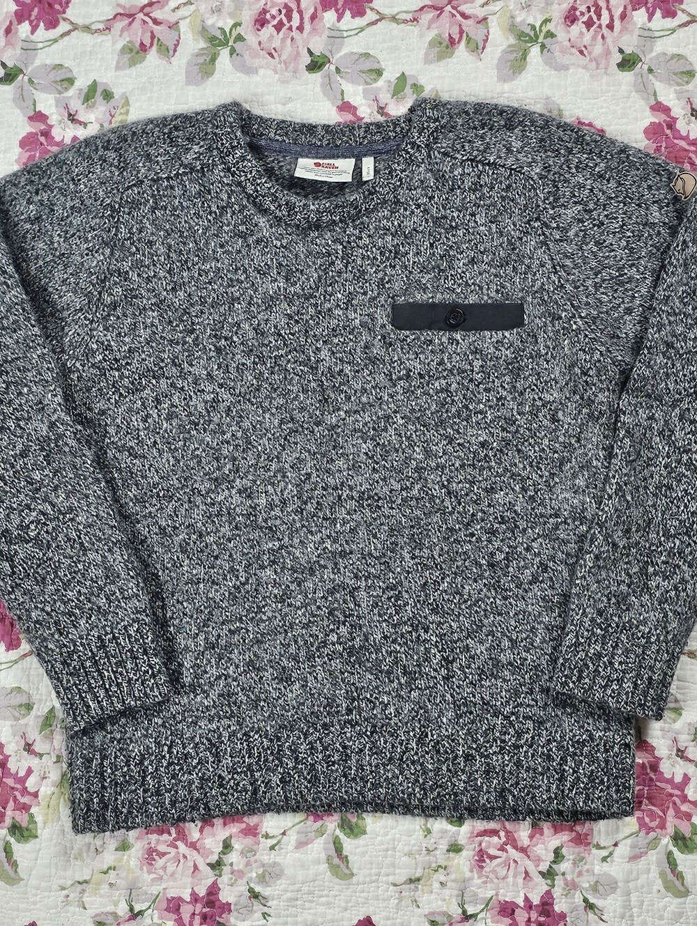 Men's Grey Marled Knit Sweater - Classic Crewneck